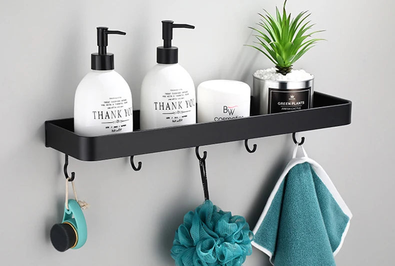 Bathroom Shelf/Shower Caddy, Wall Mount,  Bathroom Decor, 10 Sizes, Black