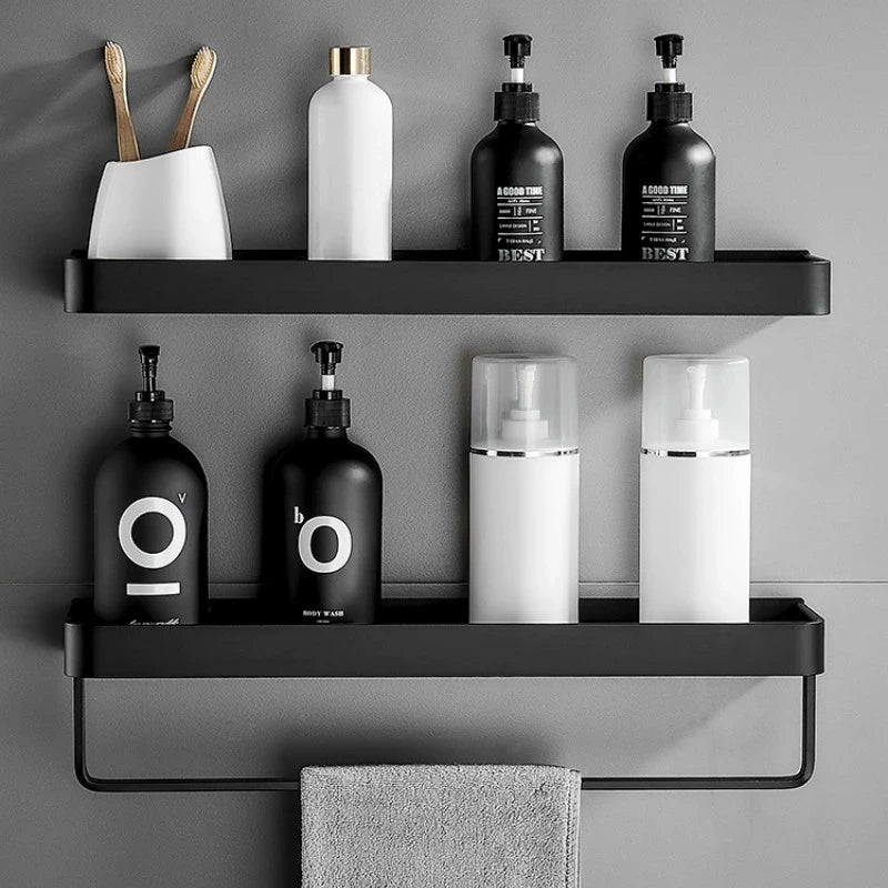 Bathroom Shelf/Shower Caddy, Wall Mount,  Bathroom Decor, 10 Sizes, Black