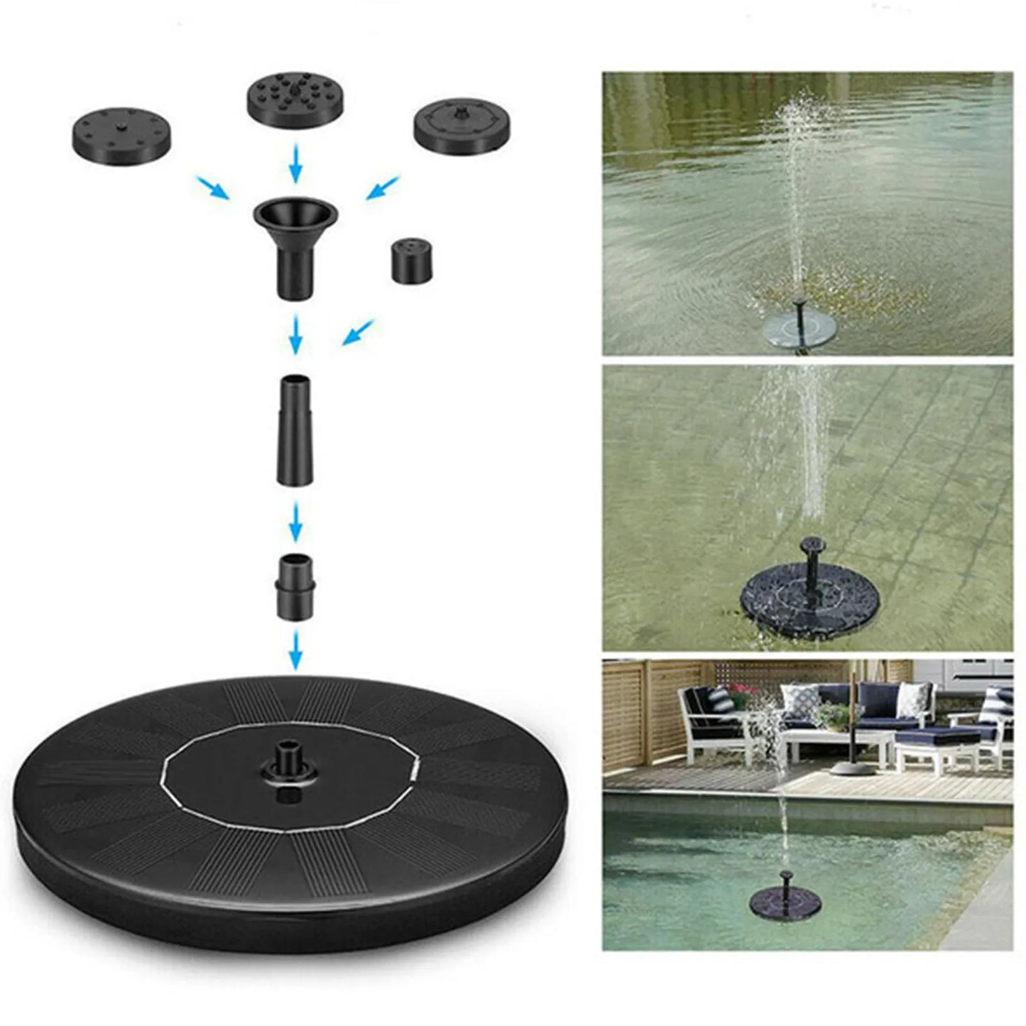 Floating Solar Water Fountain, Garden Decoration