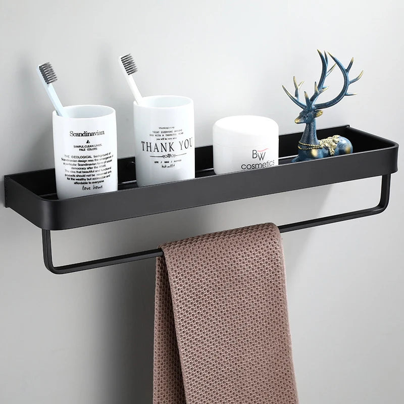 Bathroom Shelf/Shower Caddy, Wall Mount,  Bathroom Decor, 10 Sizes, Black