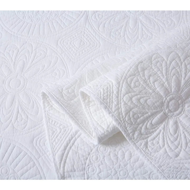 Lightweight Quilted Cotton Bedspread, Pillow Sham(s), 4 Sizes, 8 Colors