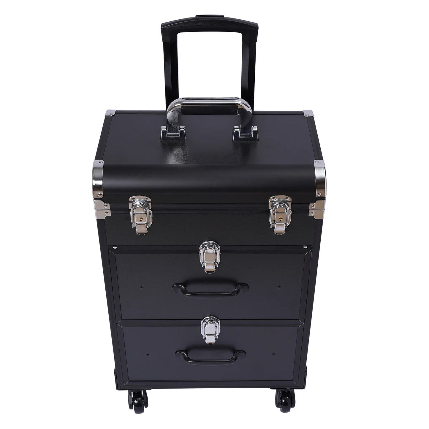 3 Tier Rolling Makeup Case Storage, with Locks, Professional Cosmetic Trolley, 2 Colors