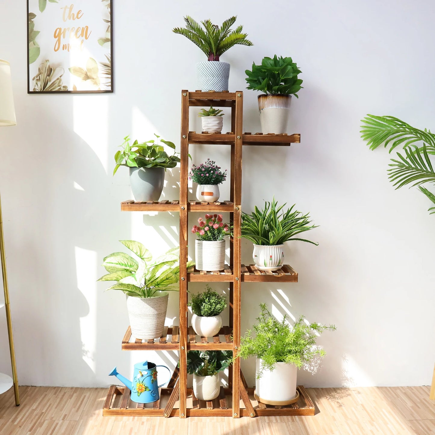 6 Tier Wooden Plant Stand, Display Indoors or Outdoors