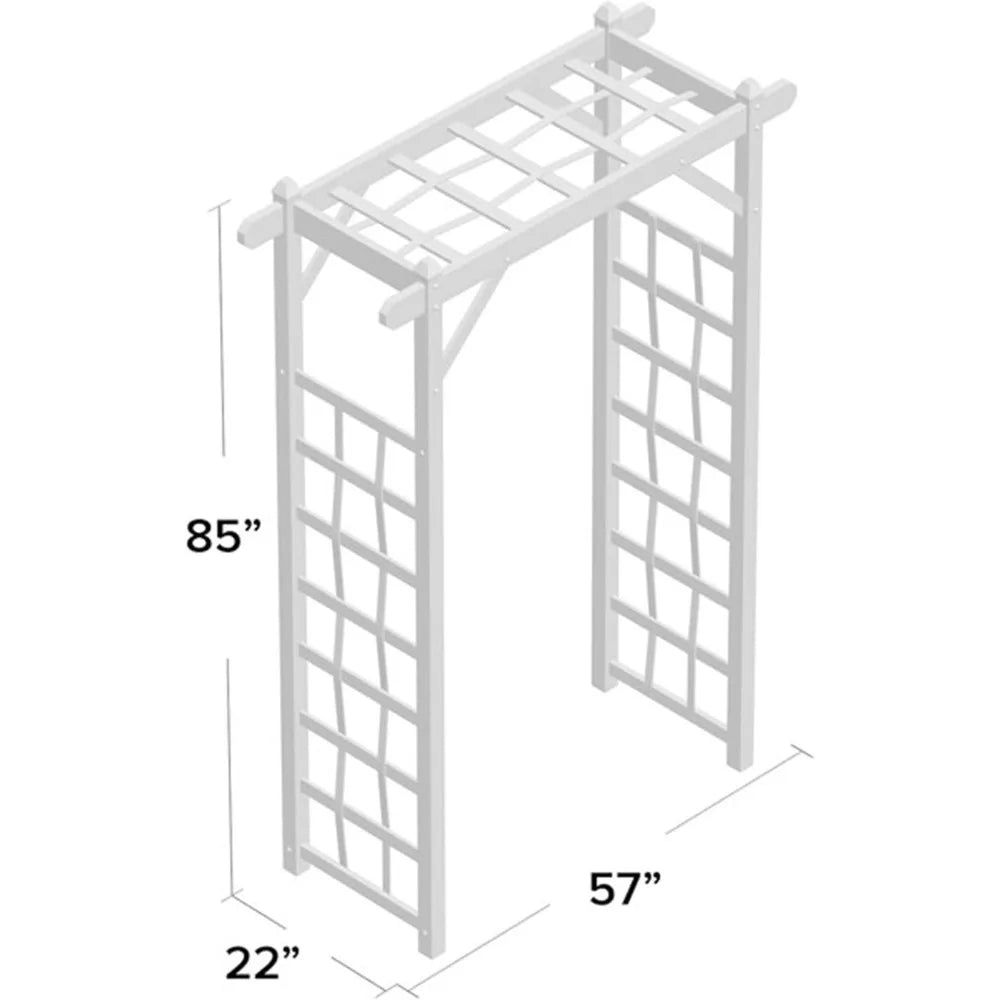 57 by 85 Inch Outdoor Garden Arch/Arbor, Lattice/Trellis Design