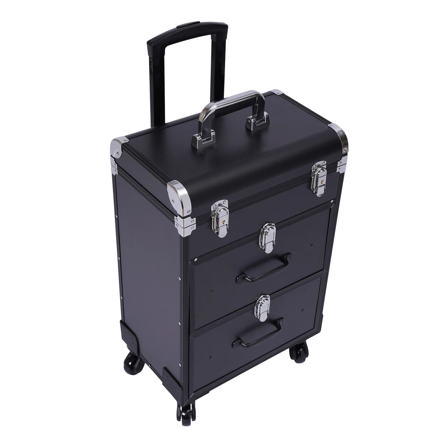 3 Tier Rolling Makeup Case Storage, with Locks, Professional Cosmetic Trolley, 2 Colors