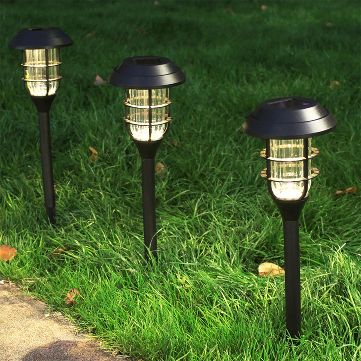 Outdoor Solar LED Lights Set, Mini Lamp Posts/ Waterproof, Decorative Accessories, 2 Pieces