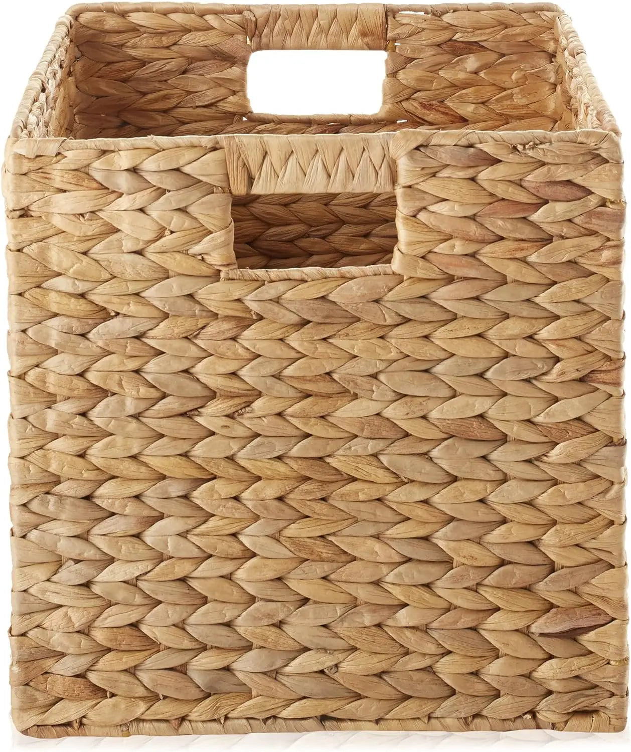 Set of 6 Collapsible Cube Organizers/Storage Baskets, Wicker/Natural, Multiple Uses