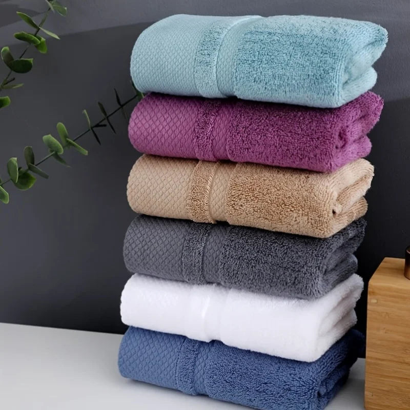 Solid Color Cotton Hand Towels, Super Absorbent, Thick, and Soft, 6 Colors