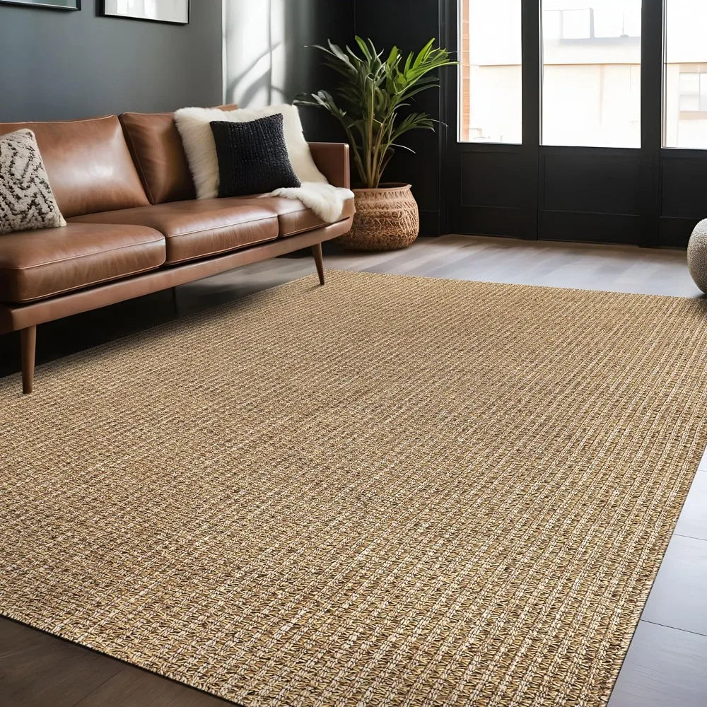 Indoor/Outdoor Rug, Woven Jute Design, for High Traffic Areas, 6 X 9 ft.