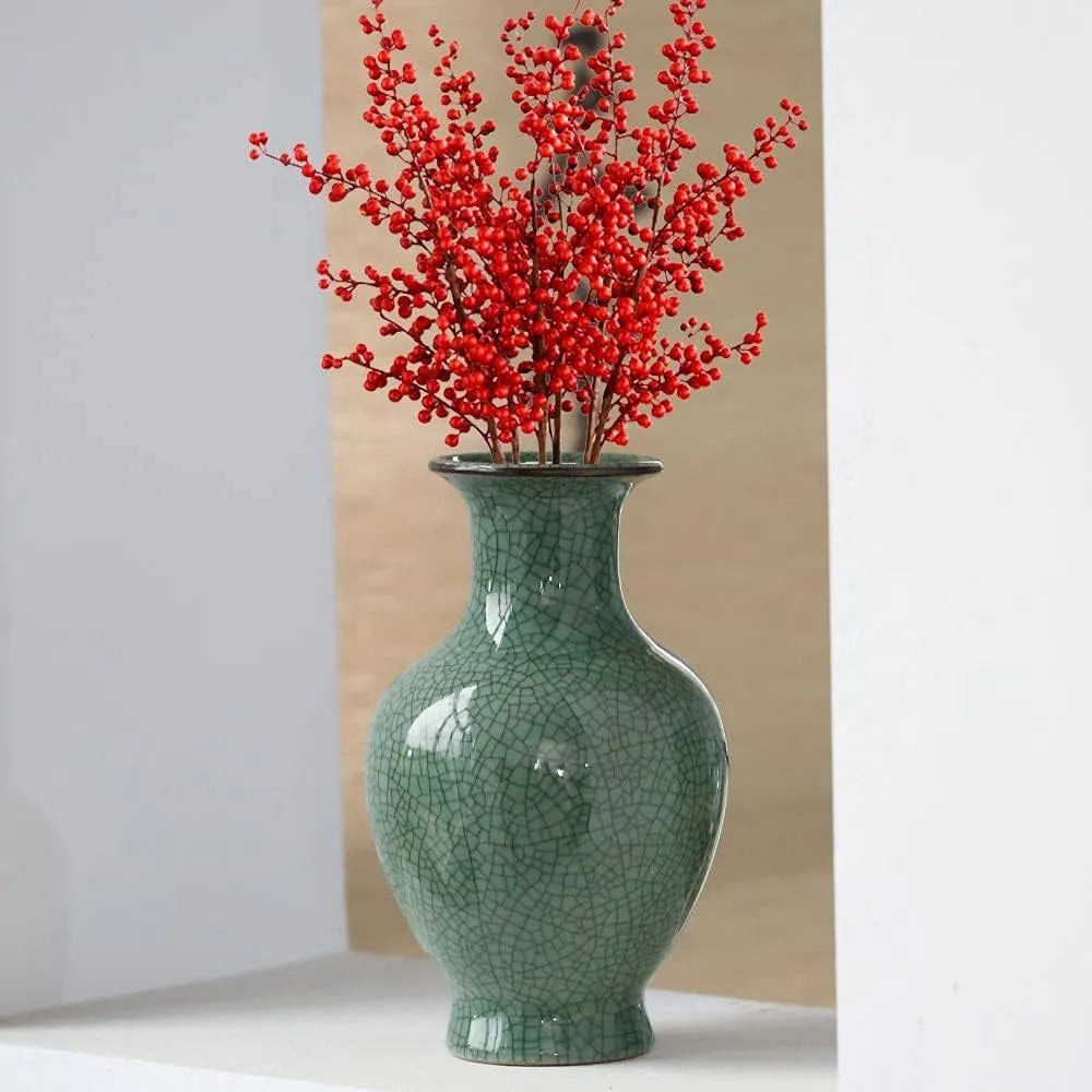 Ceramic Glaze Vase, Green, Handmade