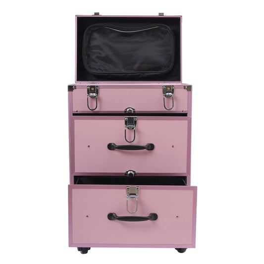 3 Tier Rolling Makeup Case Storage, with Locks, Professional Cosmetic Trolley, 2 Colors