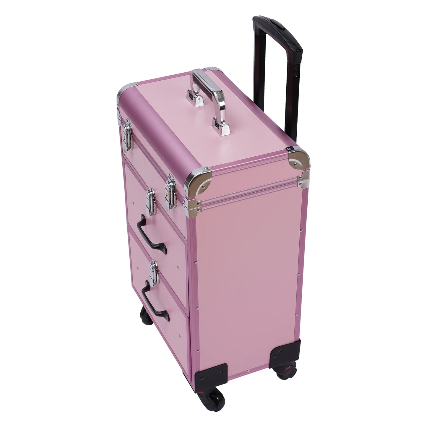 3 Tier Rolling Makeup Case Storage, with Locks, Professional Cosmetic Trolley, 2 Colors