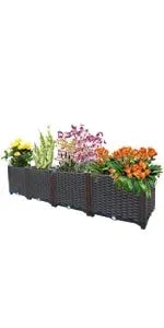 Large Planters for Outdoor Plants Raised Garden Bed Boxes, Raised Plant Pots Perfect for Garden Patio Balcony Deck