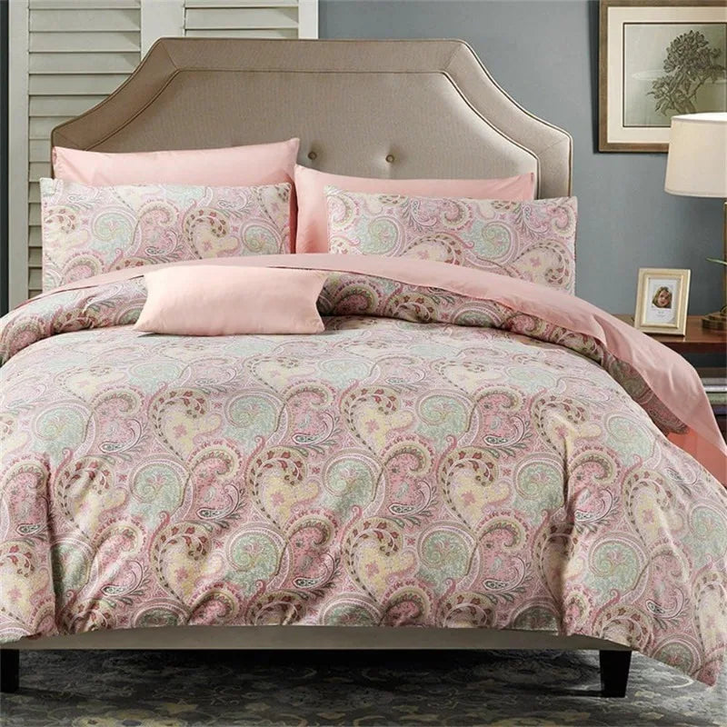 100% Cotton Garden Floral Bedding Set, Reversible, 14 Colors, 4 Sizes