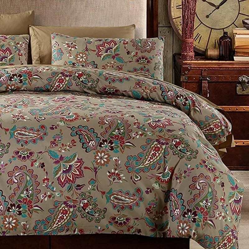 100% Cotton Garden Floral Bedding Set, Reversible, 14 Colors, 4 Sizes