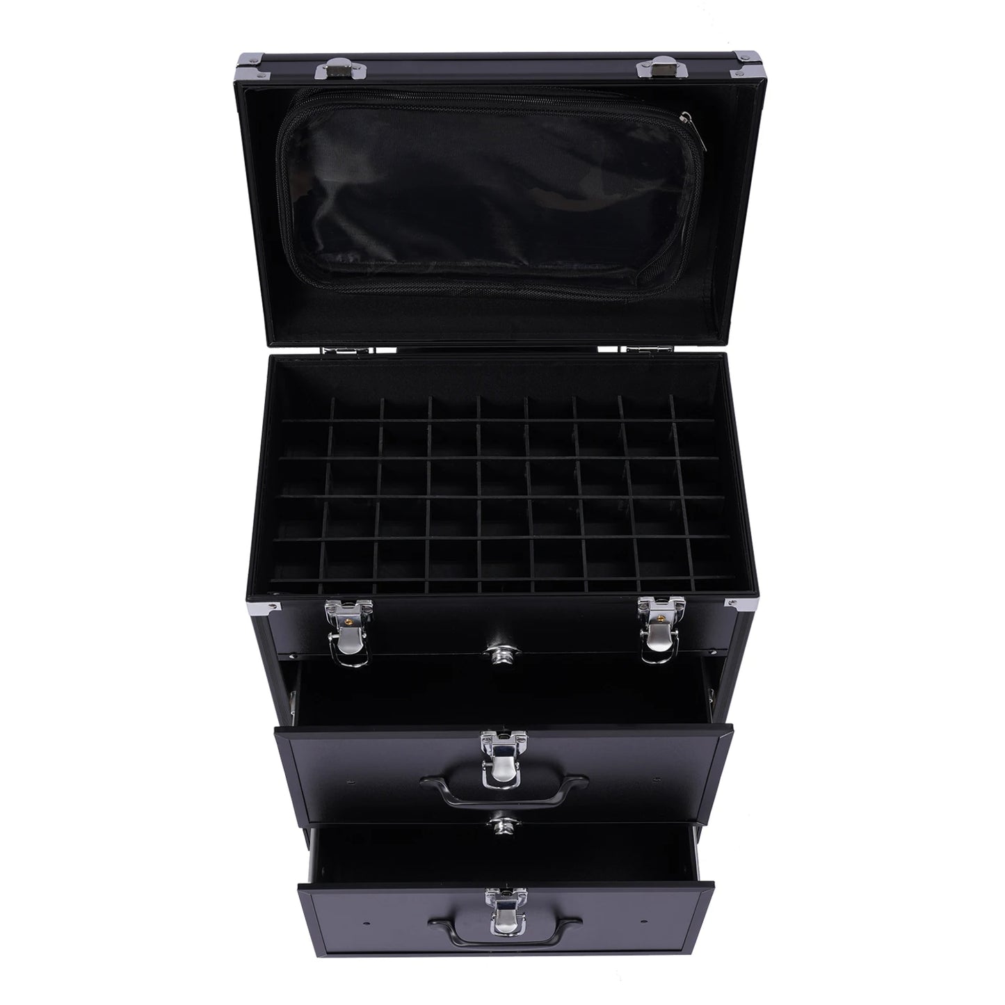 3 Tier Rolling Makeup Case Storage, with Locks, Professional Cosmetic Trolley, 2 Colors