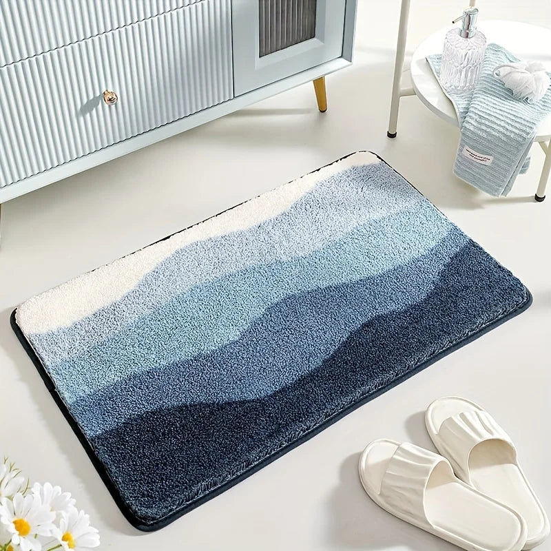 Soft Plush Bathroom Rug, Absorbent/Machine Washable, 2 Sizes, 3 Colors