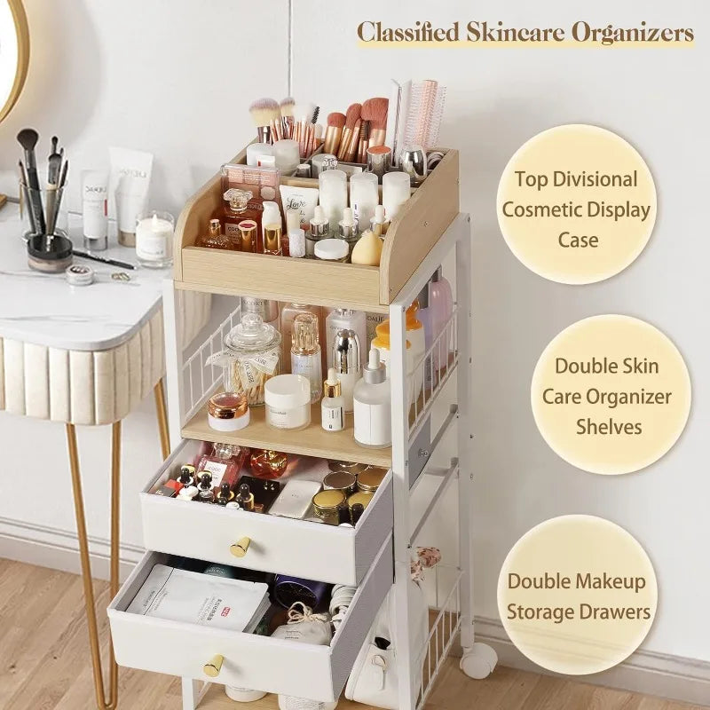 Floor Standing Make Up Organizer/Storage, with Drawers, 2 Colors