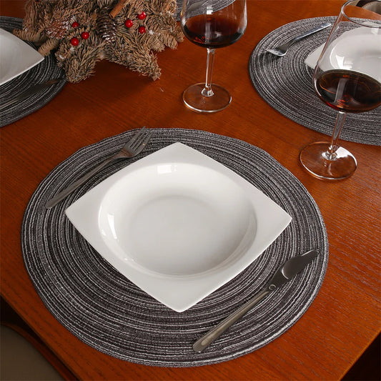 Round Braided Placemats, Heat Insulation, All Occasion Table Mats, 2 Colors