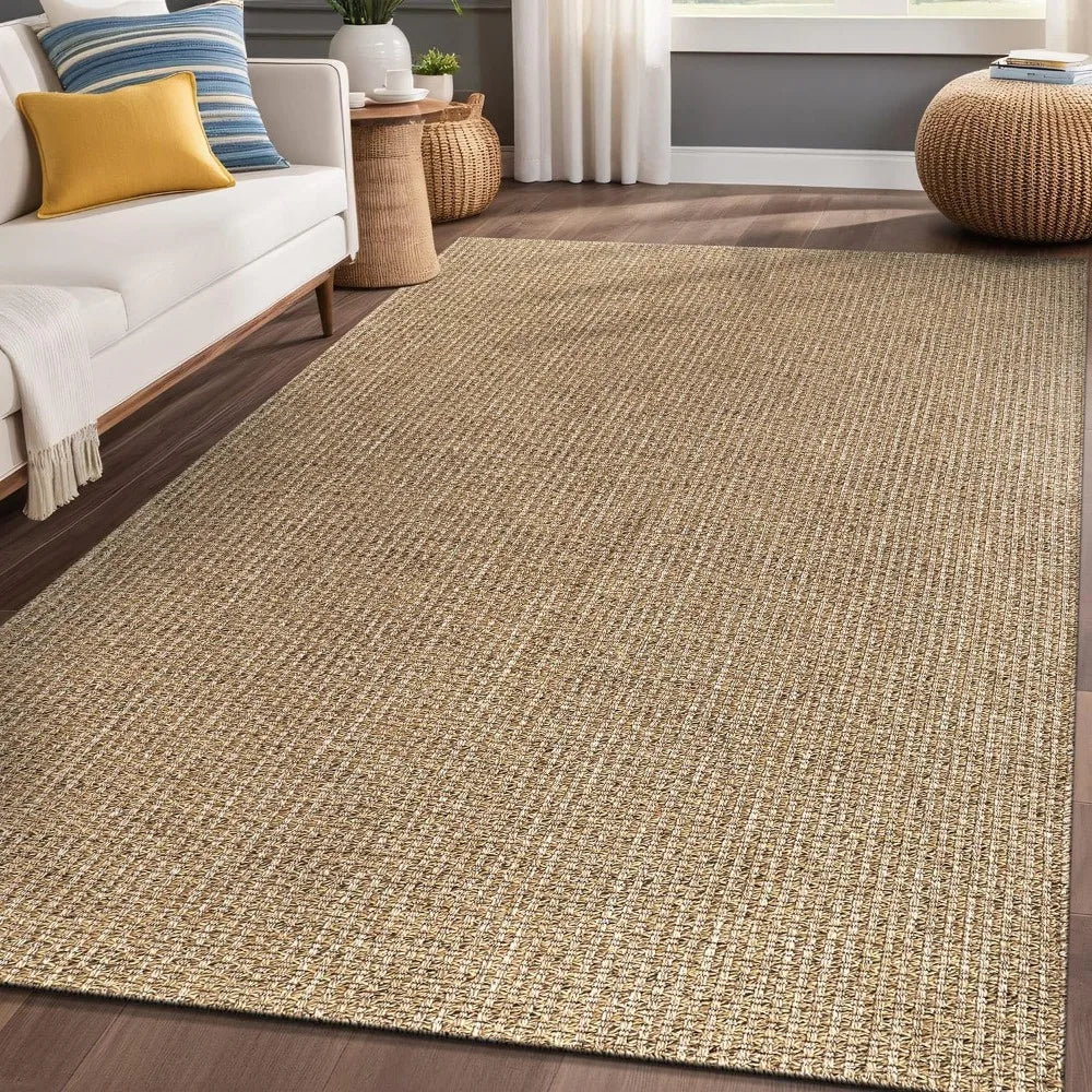 Indoor/Outdoor Rug, Woven Jute Design, for High Traffic Areas, 6 X 9 ft.