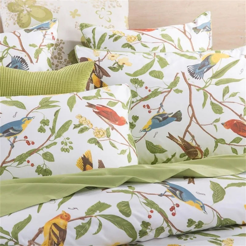 100% Cotton Garden Floral Bedding Set, Reversible, 14 Colors, 4 Sizes