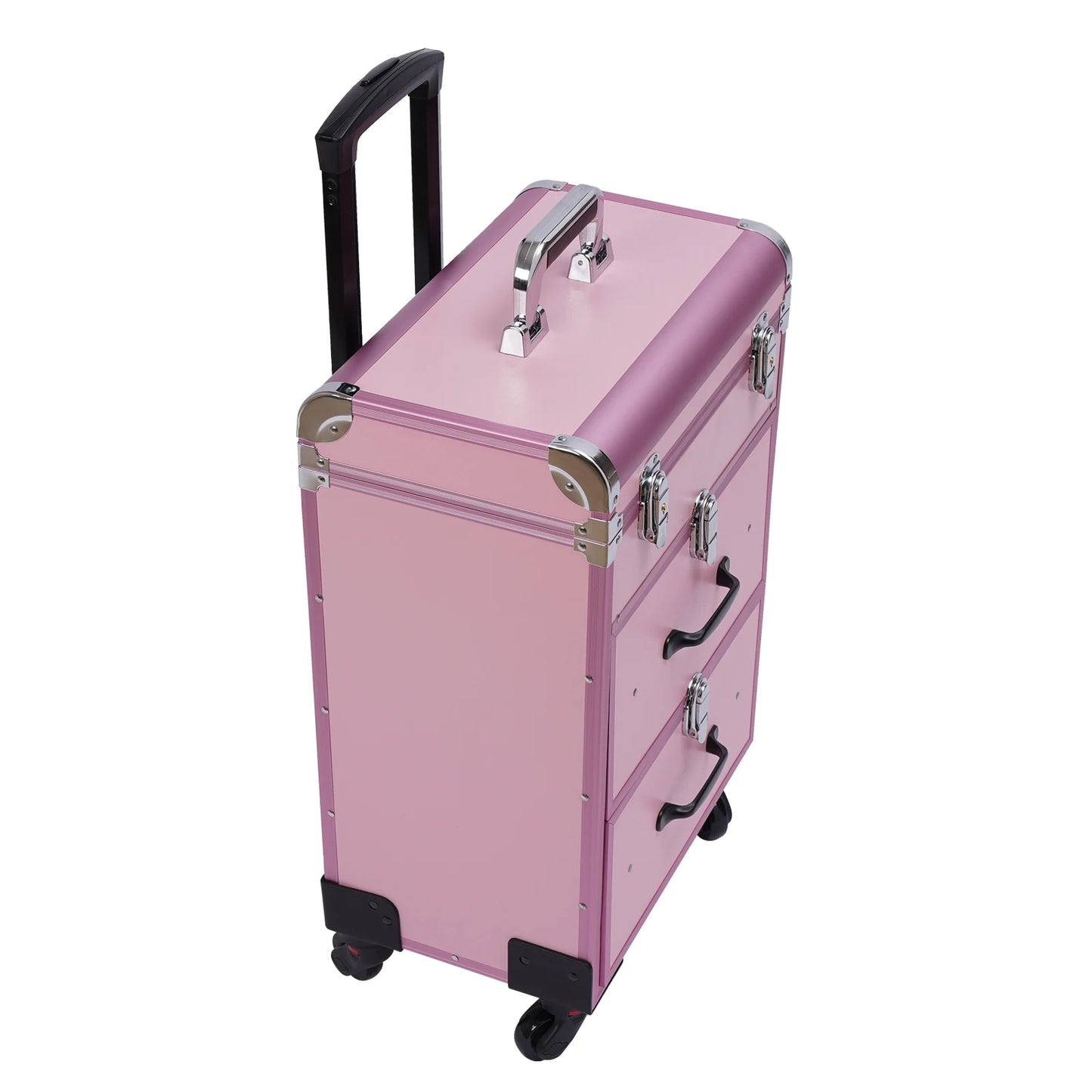 3 Tier Rolling Makeup Case Storage, with Locks, Professional Cosmetic Trolley, 2 Colors