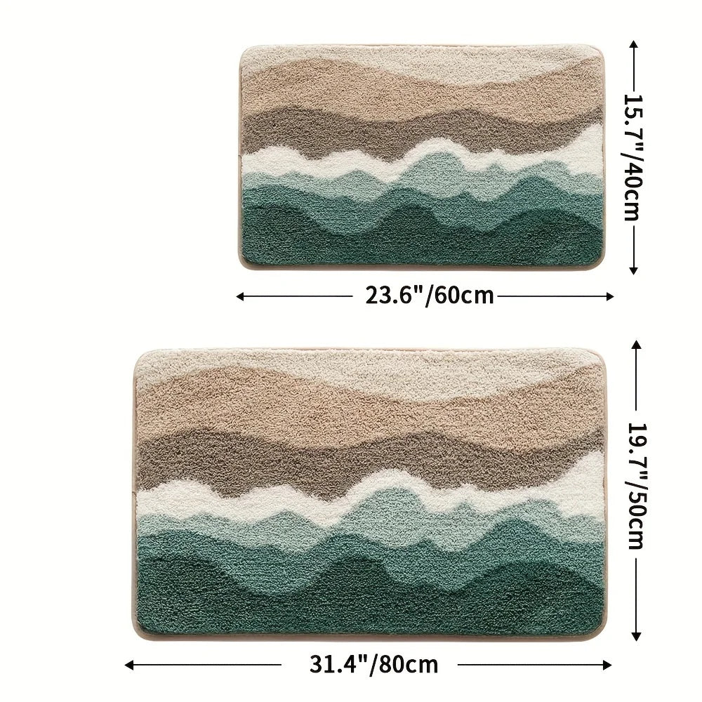 Soft Plush Bathroom Rug, Absorbent/Machine Washable, 2 Sizes, 3 Colors