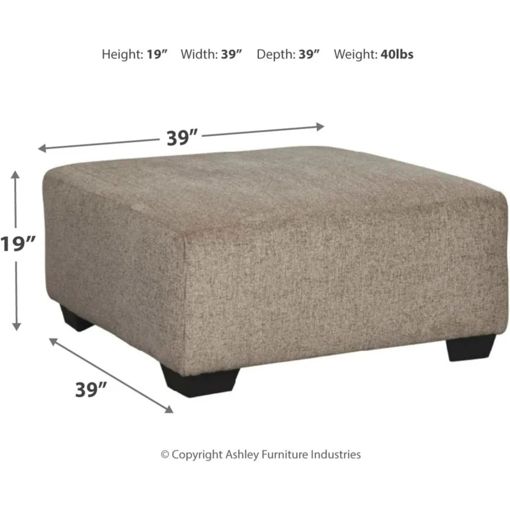 Square Oversized Ottoman, Beige