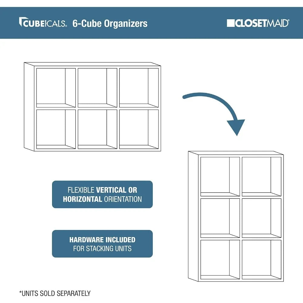 6 or 9 Shelf/Cube Organizer, Use in Any Room, 8 Colors