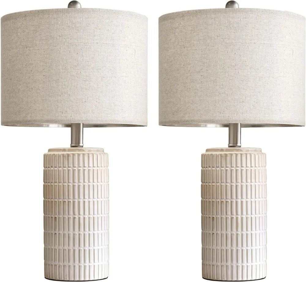 23 Inch Ceramic Table Lamp Set, Set of 2, 3 Colors