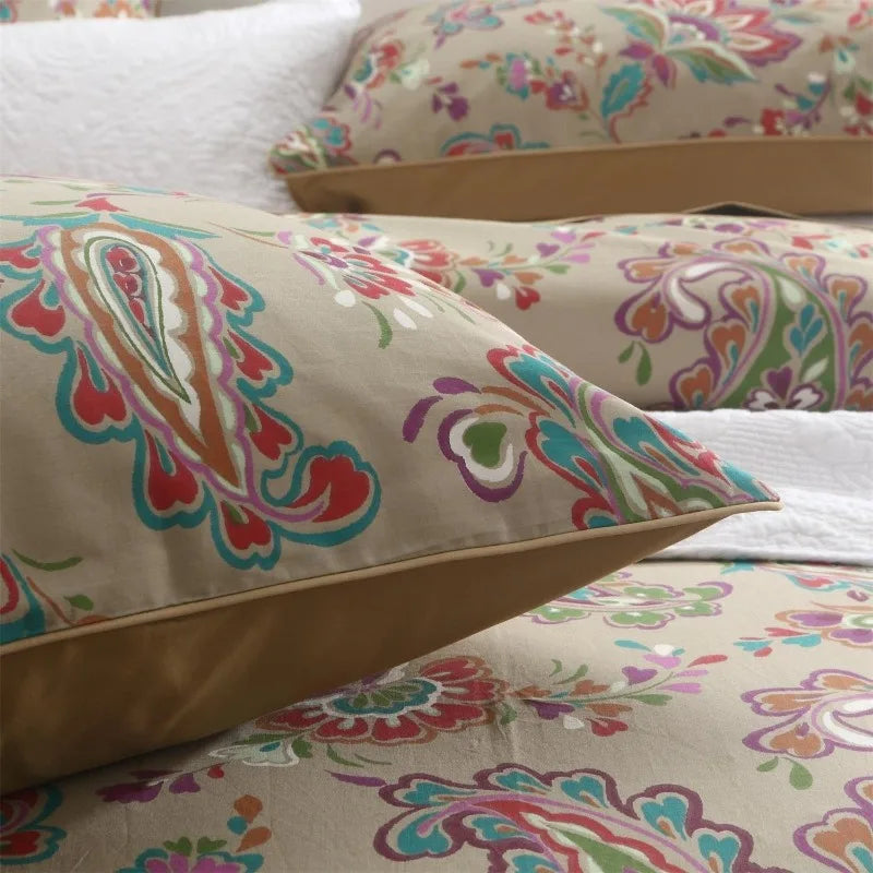 100% Cotton Garden Floral Duvet Cover Set, 3 Pieces, Reversible, 14 Colors, 4 Sizes