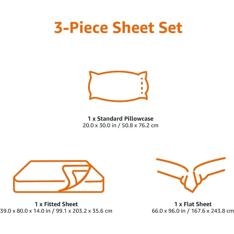 3-Piece Microfiber Bed Sheet Set,  Super Soft, 14-inch Deep Pockets, Twin XL, Dark Grey