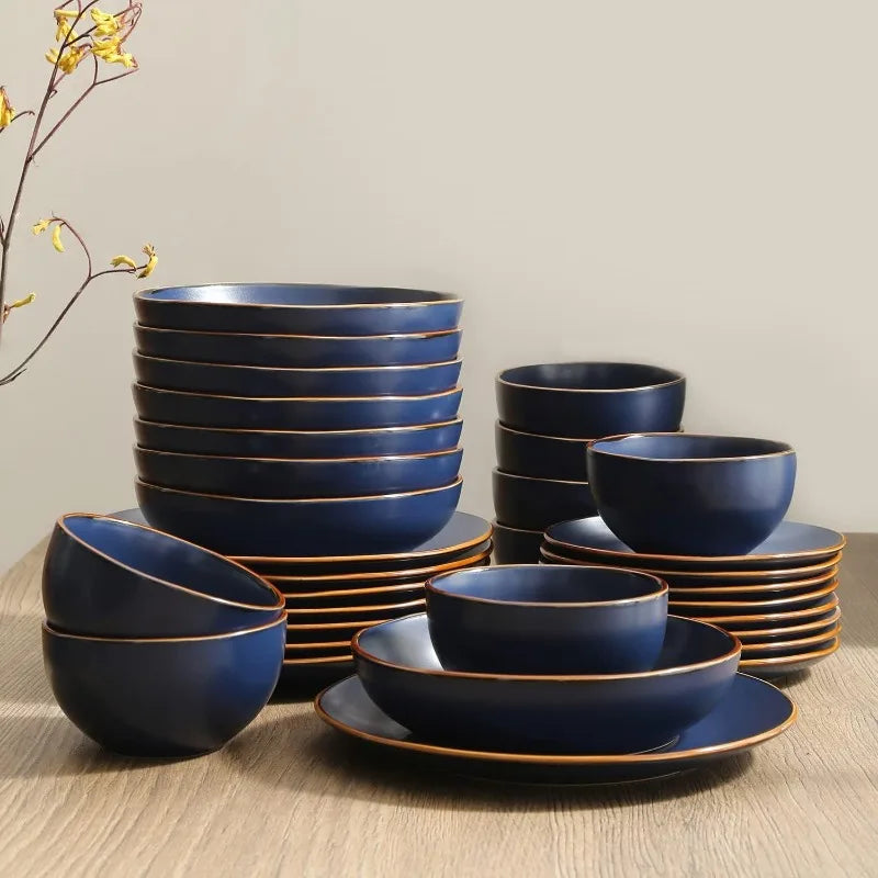 16-Piece Stoneware Dinnerware Set, 5 Colors