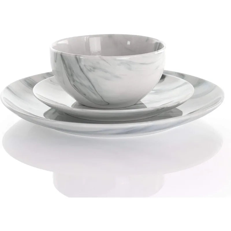 Marble Dinnerware Set, 16 Pieces, 3 Colors