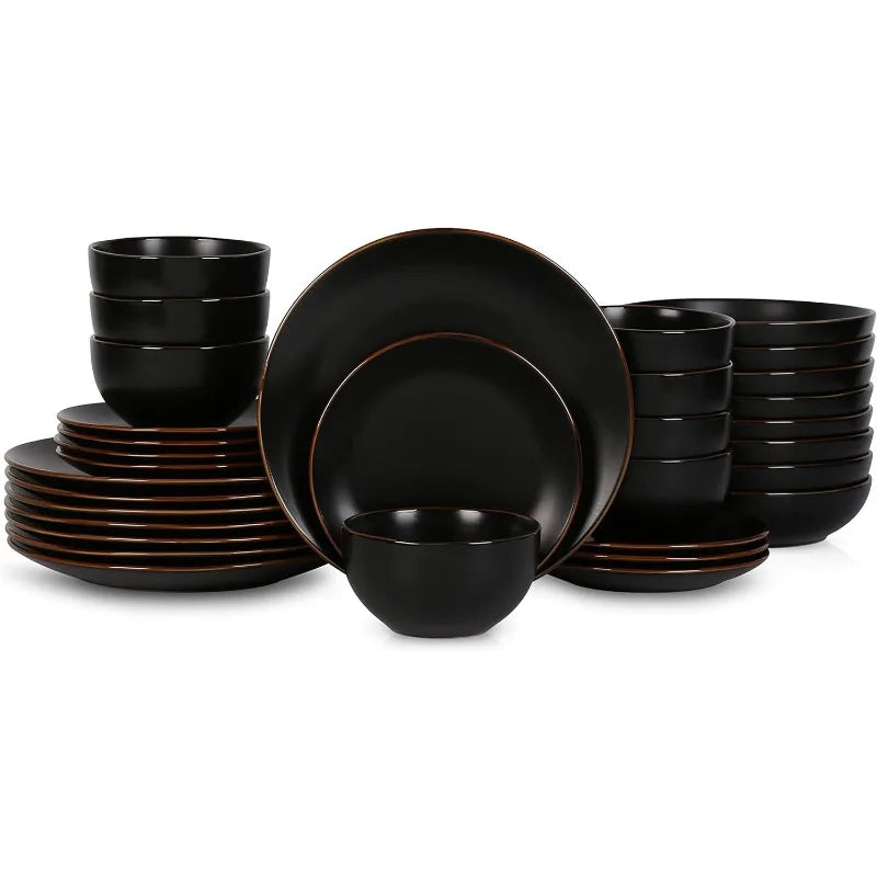 16-Piece Stoneware Dinnerware Set, 5 Colors