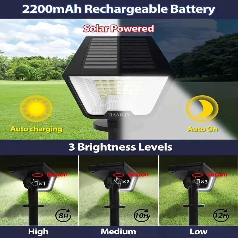 Solar Lights Outdoor - 4 Pack LED Solar Spotlights, with Motion Sensor