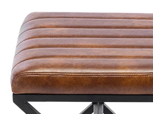 Faux Leather Ottoman/Stool, with Metal Legs