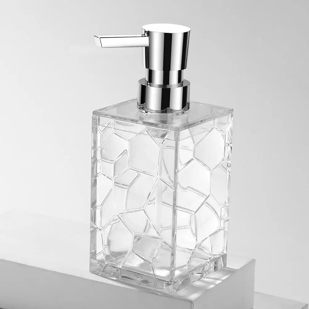 Transparent Hand Soap Dispenser, Refillable, Bathroom or Kitchen Accessory