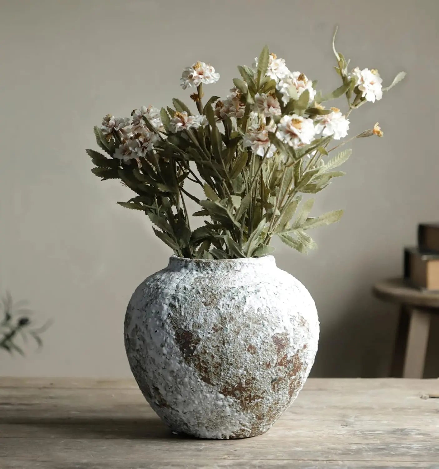 Large Ceramic Flower Vase, Farmhouse Style, 3 Sizes