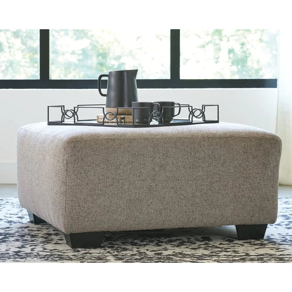 Square Oversized Ottoman, Beige