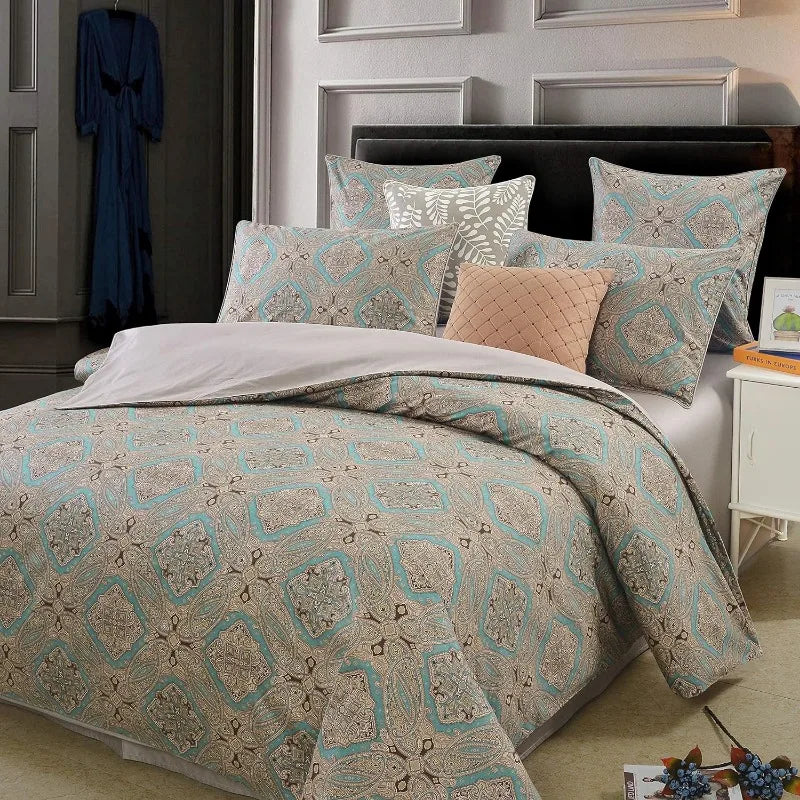 100% Cotton Garden Floral Bedding Set, Reversible, 14 Colors, 4 Sizes