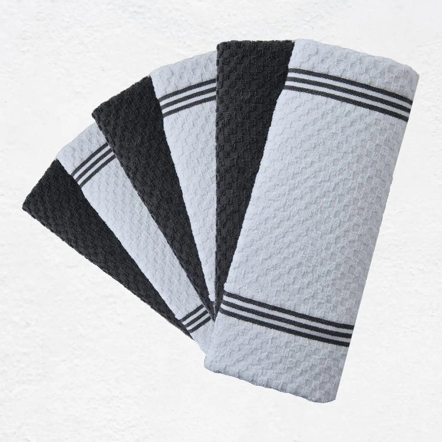 100% Cotton Absorbent Kitchen Towels, Pack of 6, 15 x 25 Inches