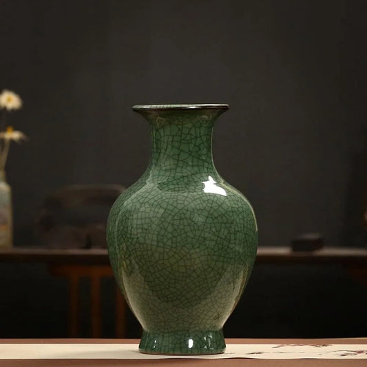 Ceramic Glaze Vase, Green, Handmade