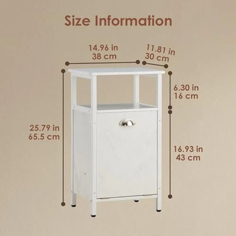 Pet Proof Trash Can Cabinet, Use in Any Room, White