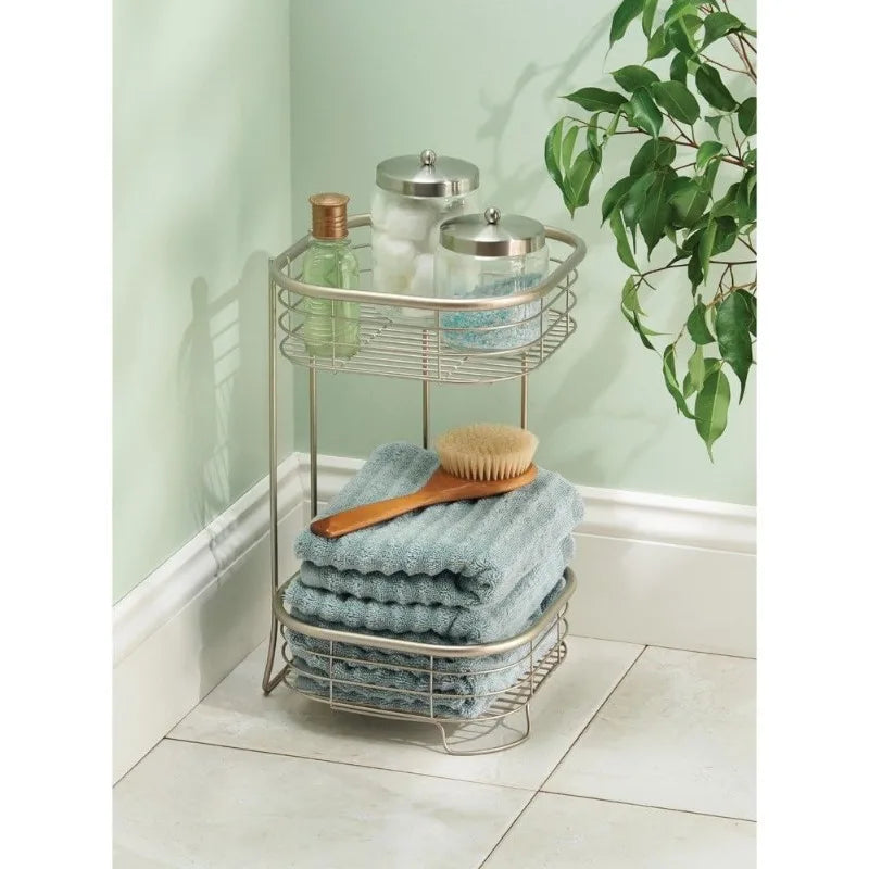 2 Tier Metal Wire Corner Shower Caddy, for Bath Products/Accessories, Silver