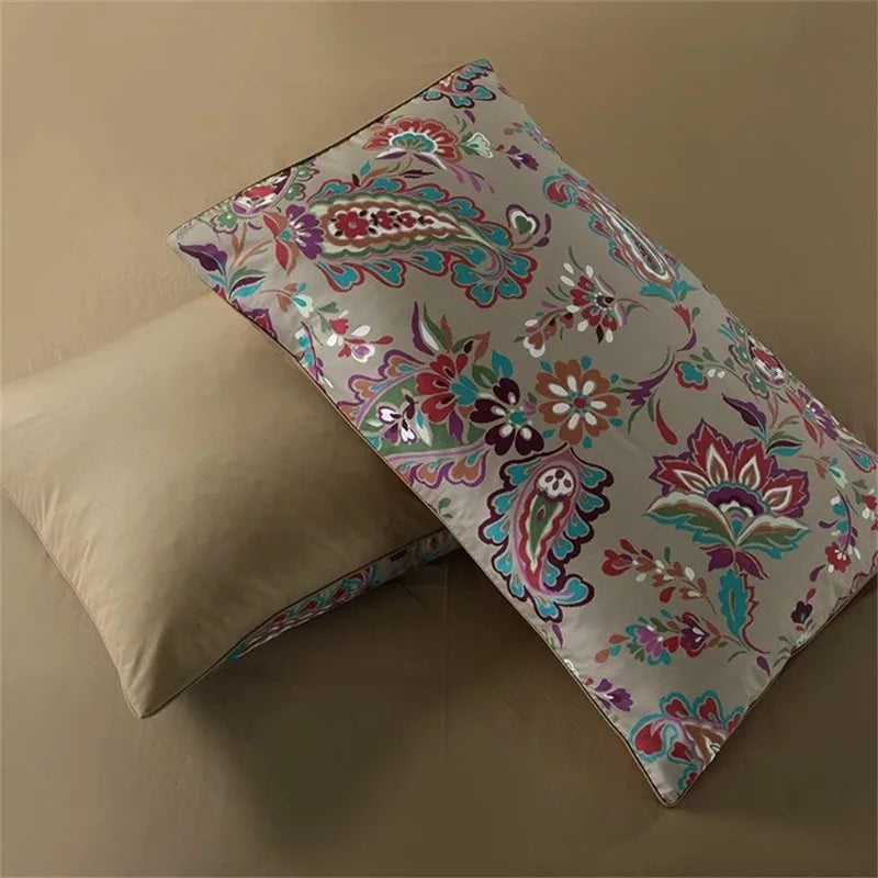 100% Cotton Garden Floral Duvet Cover Set, 3 Pieces, Reversible, 14 Colors, 4 Sizes