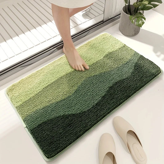 Soft Plush Bathroom Rug, Absorbent/Machine Washable, 2 Sizes, 3 Colors