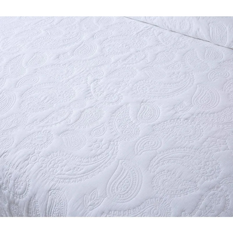 Lightweight Quilted Cotton Bedspread, Pillow Sham(s), 4 Sizes, 8 Colors