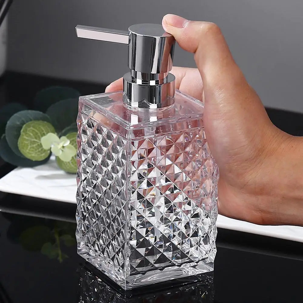 Transparent Hand Soap Dispenser, Refillable, Bathroom or Kitchen Accessory