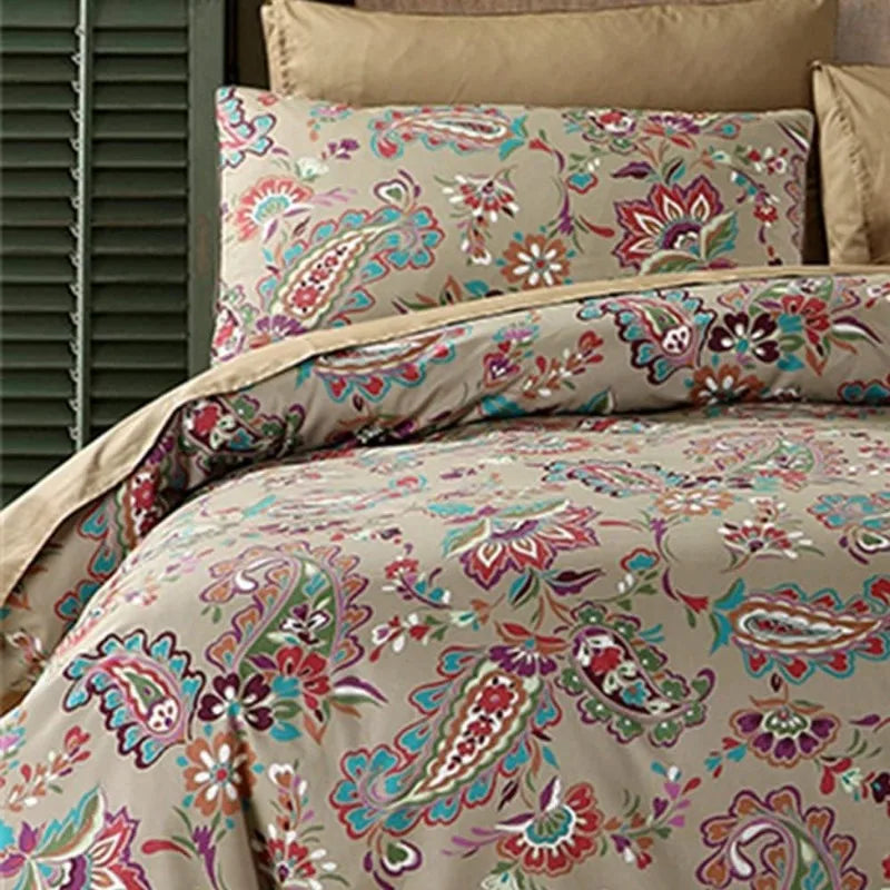 100% Cotton Garden Floral Bedding Set, Reversible, 14 Colors, 4 Sizes